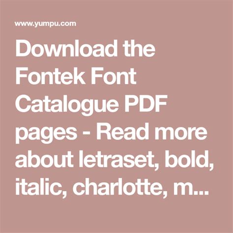 Download The Fontek Font Catalogue Pdf Pages Read More About Letraset