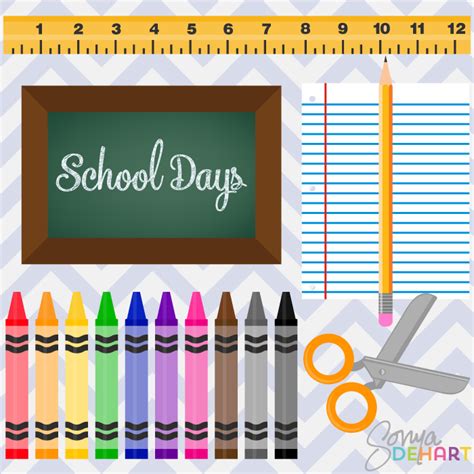 Clip Art School Days Set Teacher Clipart