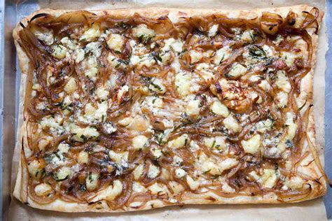 Caramelized Onion Tart With Gorgonzola And Brie Recipe