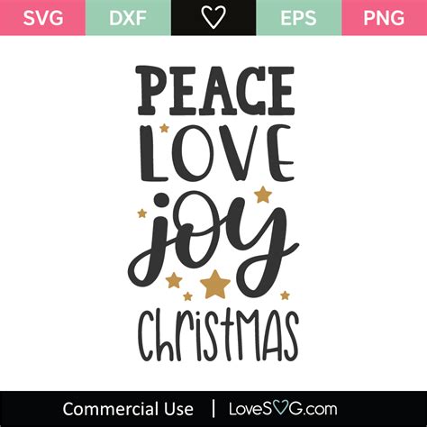 Peace Love Joy Christmas Svg Cut File