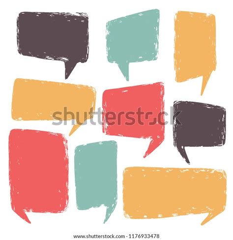 Hand Drawn Callout Clouds Speech Bubbles Stock Vector Royalty Free