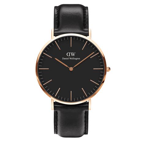 Sheffield Black Mens Watch With Leather Strap 40mm Dw