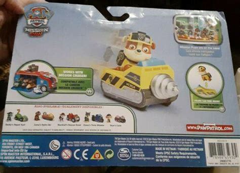 Paw Patrol Mission Paw Rubbles Mini Miner Figure Vehicle On Card Toy