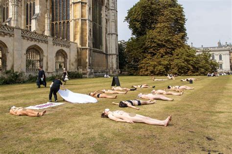In Pictures Extinction Rebellion Cambridge Holds Naked Protest On Lawn