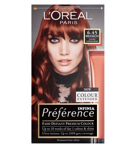 Find the most striking shade for your hair. L'Oreal Préférence 6.45 Brooklyn Copper Auburn | Auburn ...