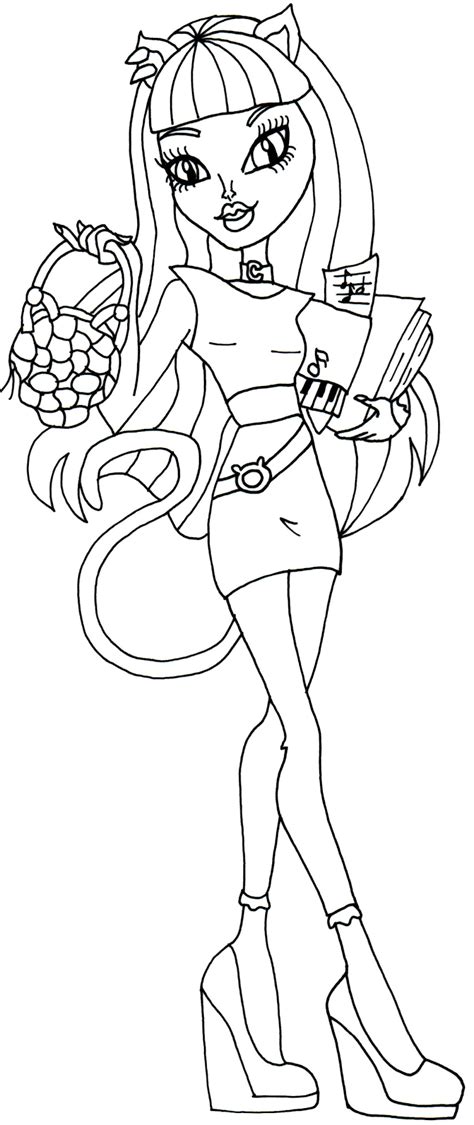 Free Printable Monster High Coloring Pages Catty Noir