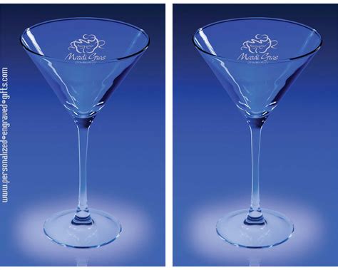 Classic Martini Glasses Custom Engraved Lemon Drop