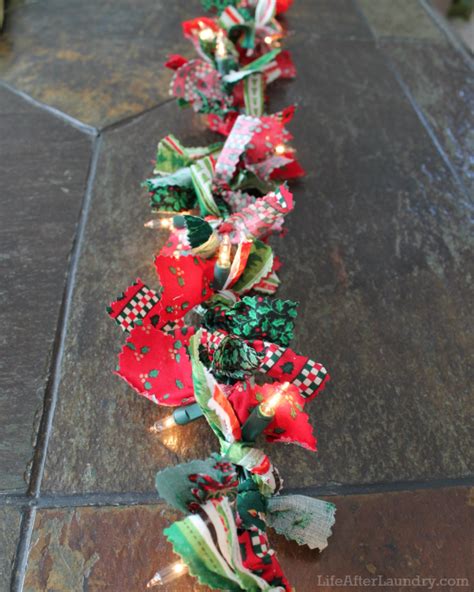 Scrappy Lighted Garland With Images Diy Christmas Garland