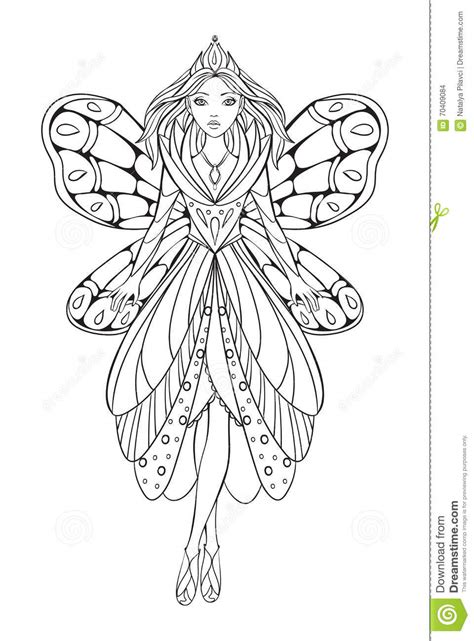 Vector Illustration Of A Beautiful Flower Fairy Queen For