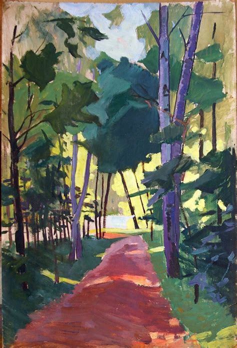 Impressionism Forest Landscape Woodland Scenery Antique Oil Etsy