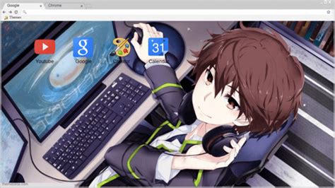 Cute Anime Gamer Boy Chrome Theme Themebeta