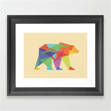 Fractal Geometric Bear Framed Art Print By Picomodi Society6