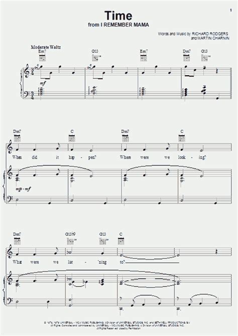 Time Piano Sheet Music Onlinepianist