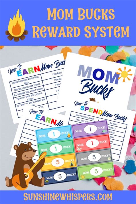 Mom Bucks Reward System Printable Pack Reward System For Kids Reward