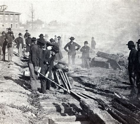 Union Troops Destroying Railroad Track Atlanta Georgia November 1864