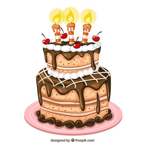 Birthday Cake Illustration Free Vector