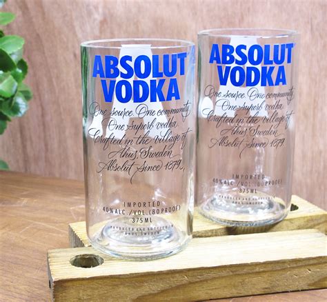 T For Drunk Absolut Vodka Drinking Glass Set Unique Foodie Etsy
