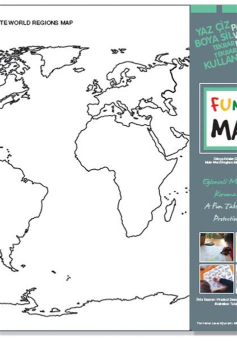 Funny Mat Dünya Kıtalar Dilsiz Haritası 33 5x48cm 8681379310208