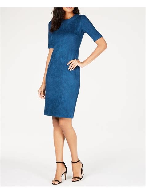 Anne Klein Womens Blue 34 Sleeve Knee Length Sheath Party Dress Size