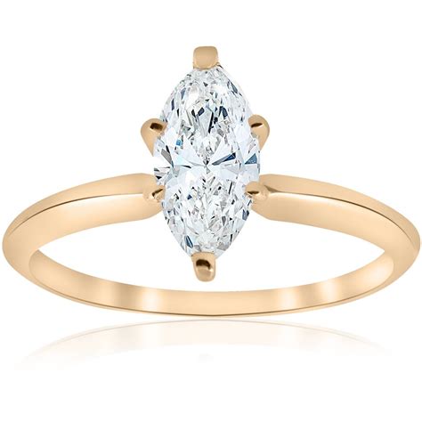 Pompeii3 14k Yellow Gold 1ct Marquise Diamond Engagement Solitaire Ring