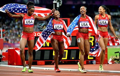 Team Usa Womens Track Team Wins The Gold Medal At The 2012 London