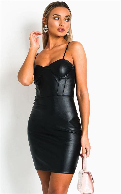 Adriana Faux Leather Bodycon Mini Dress Thumbnail Leather Mini Dress
