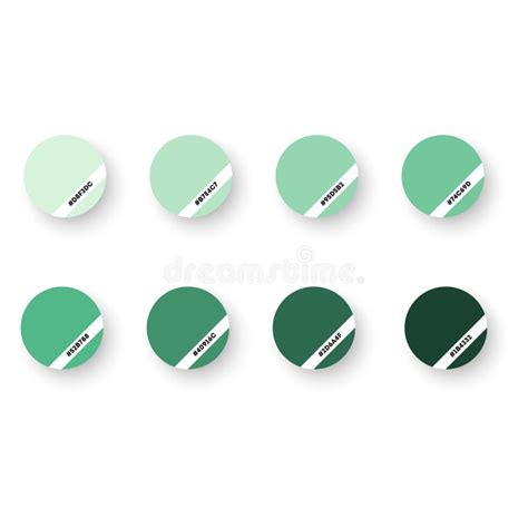 Green Color Palette Vector Illustration Stock Vector Illustration Of