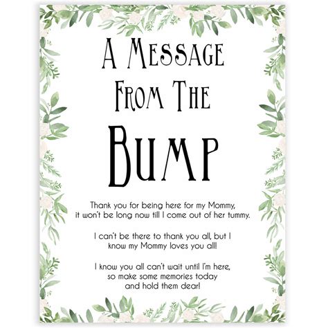 A Message From The Bump Free Printable
