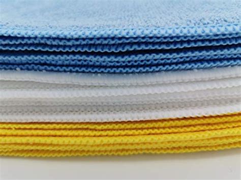 Amazonbasics Blue White And Yellow Microfiber Cleaning Cloth Pack