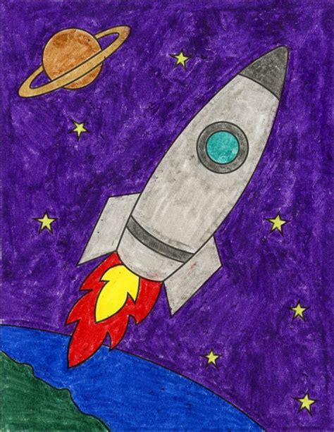 How To Draw A Rocket · Art Projects For Kids