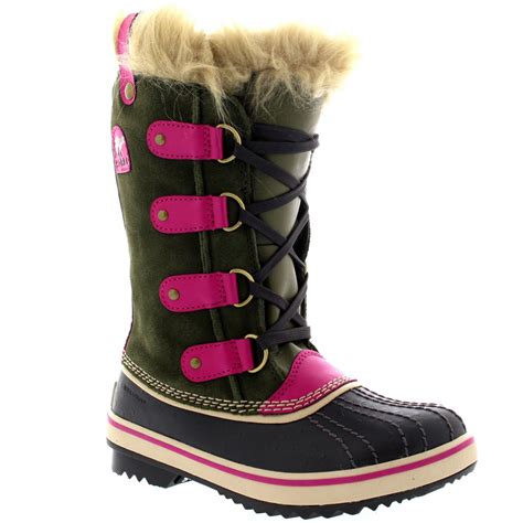 Unisex Kids Youth Sorel Tofino Fur Suede Warm Winter Snow Hiking Boots