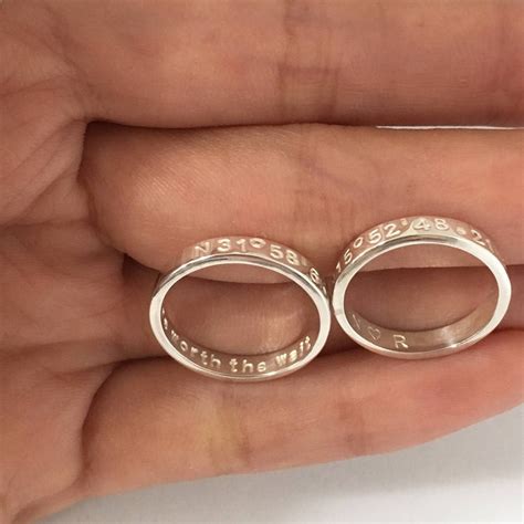 Long Distance Relationship His And Her Promise Rings Promise Etsy
