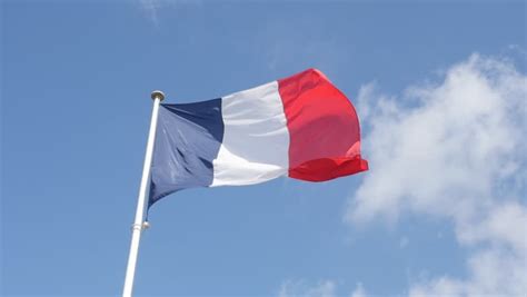 National Flag Of France Waving In The Wind Looping Video Background