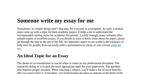 Someone Write My Essay For Medocx Docdroid
