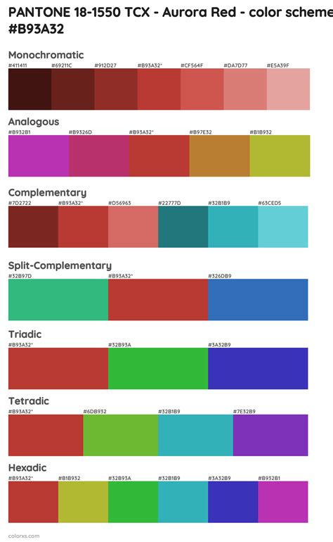 Pantone 18 1550 Tcx Aurora Red Color Palettes And Color Scheme