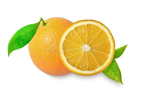 Orange Fruit Isolated On White Background Clipping Path Stock Photo
