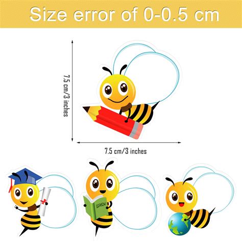 100 Pieces Bees Cutouts Stickers Self Adhesive Bees Bulletin Board