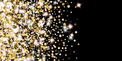 Gold Glitter Stars Luxury Shiny Confetti Stock Vector Illustration