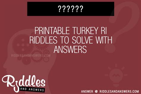 30 Printable Turkey Ri Riddles With Answers To Solve Puzzles And Brain