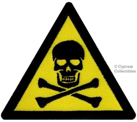 Poison Sign Patch Iron On Embroidered Applique Skeleton Skull Etsy