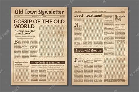 Premium Vector Vintage Newspaper News Articles Newsprint Magazine