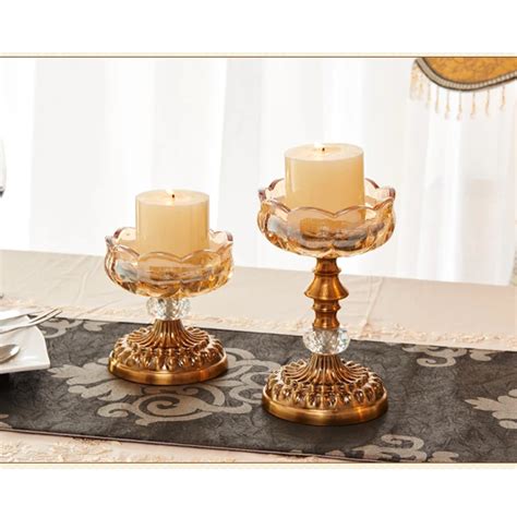 Europe Crystal Glass Candle Holders Home Decor Candlestick Wedding Centerpieces Candle Holder