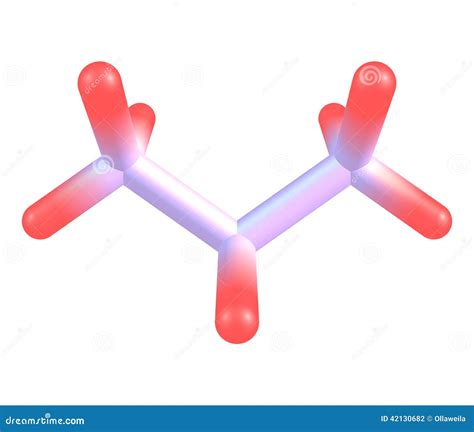 Estructura Molecular Del Propano En Blanco Stock De Ilustración