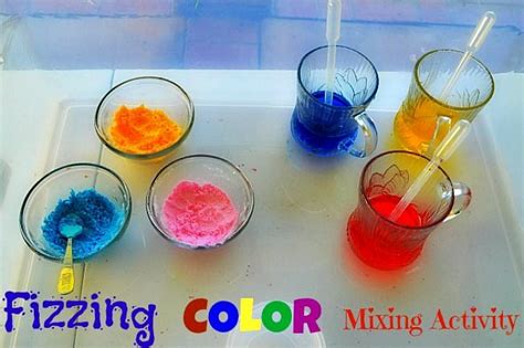 Science Experiments For Kids Fizzing Color Mixing Activity Fun Littles
