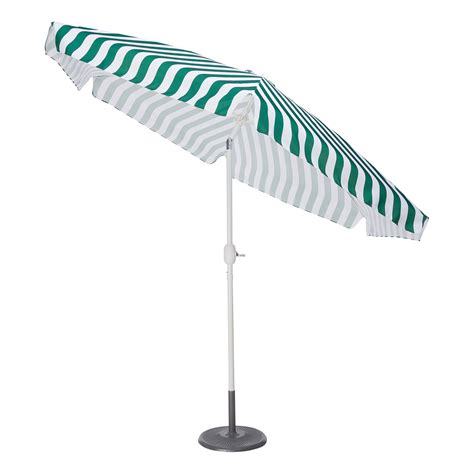 Mainstays 9 Striped Market Patio Umbrella Green And White