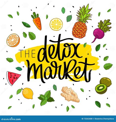 Detox Market The Trend Calligraphy Stock Vector Illustration Of