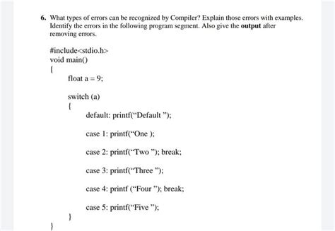 6 What Types Of Errors Can Be Recognized By Compiler Math