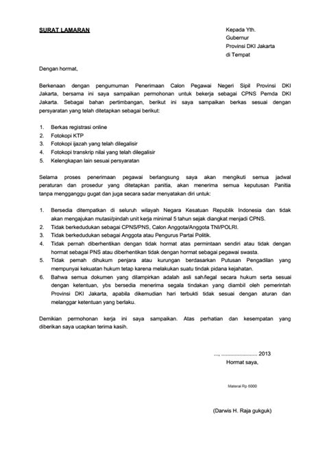 Pegawai Honorer Contoh Surat Lamaran Kerja Di Instansi Pemerintah 18