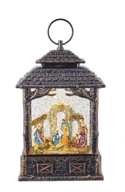 11 Led Lighted Nativity Scene Water Lantern