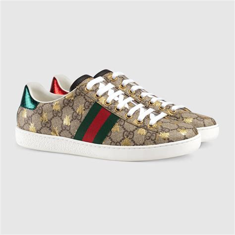Ace Gg Supreme Sneaker With Bees Gucci Womens Sneakers